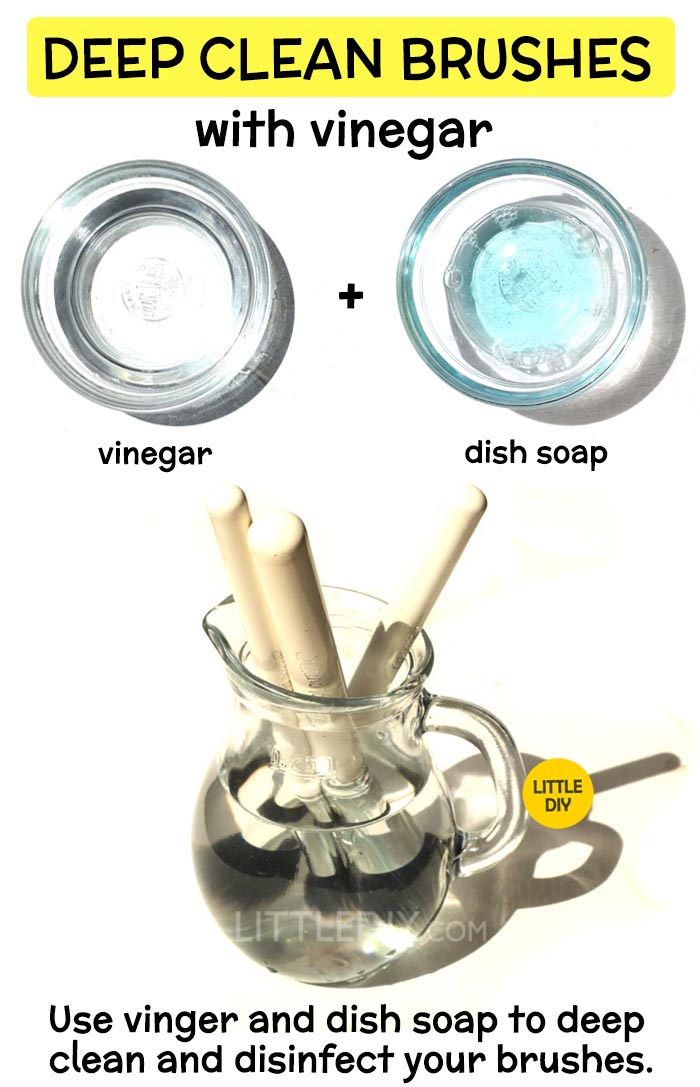 DEEP CLEAN BRUSHES WITH VINEGAR