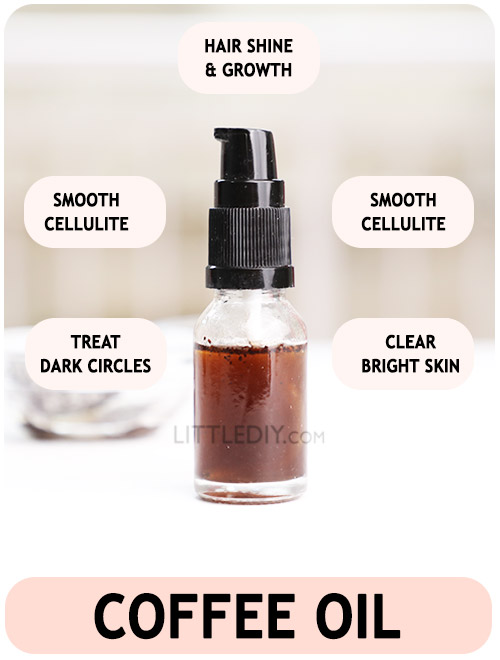 DIY Coffee oil for glowing skin and shiny hair