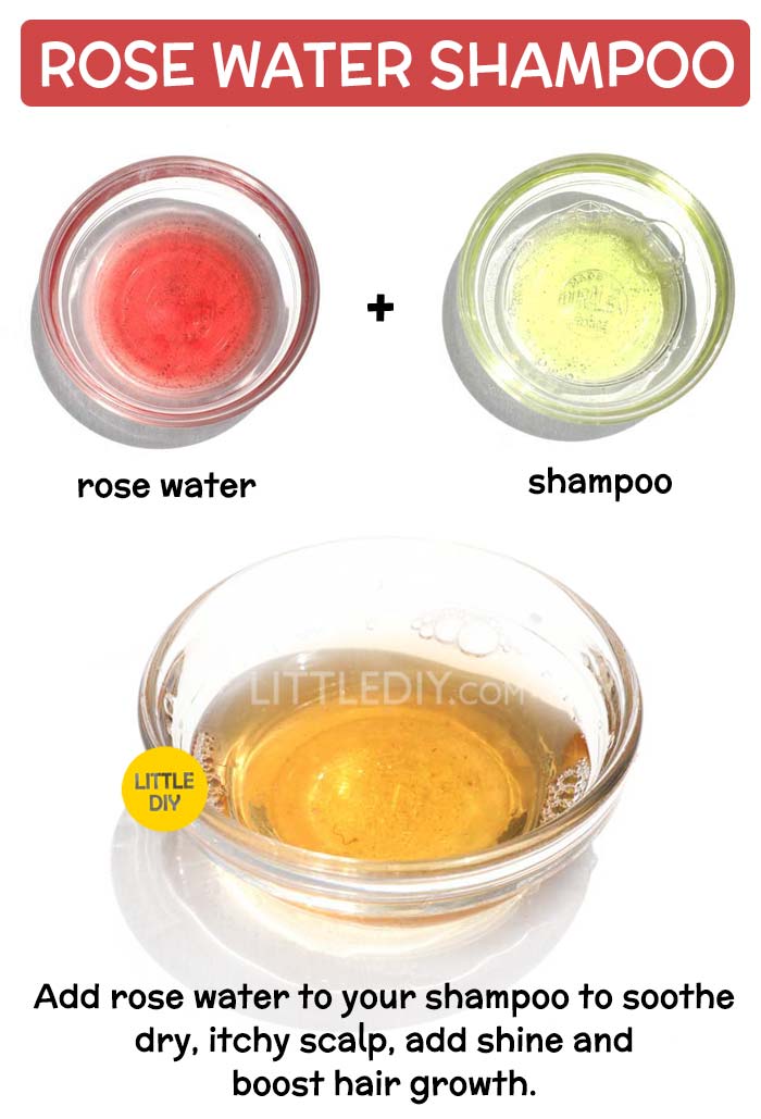 ADD ROSE WATER TO YOUR SHAMPOO for shiny hair