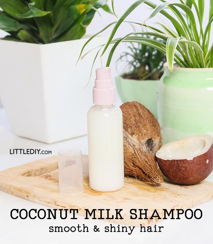 Homemade Coconut Milk Shampoo for smooth and shiny hair