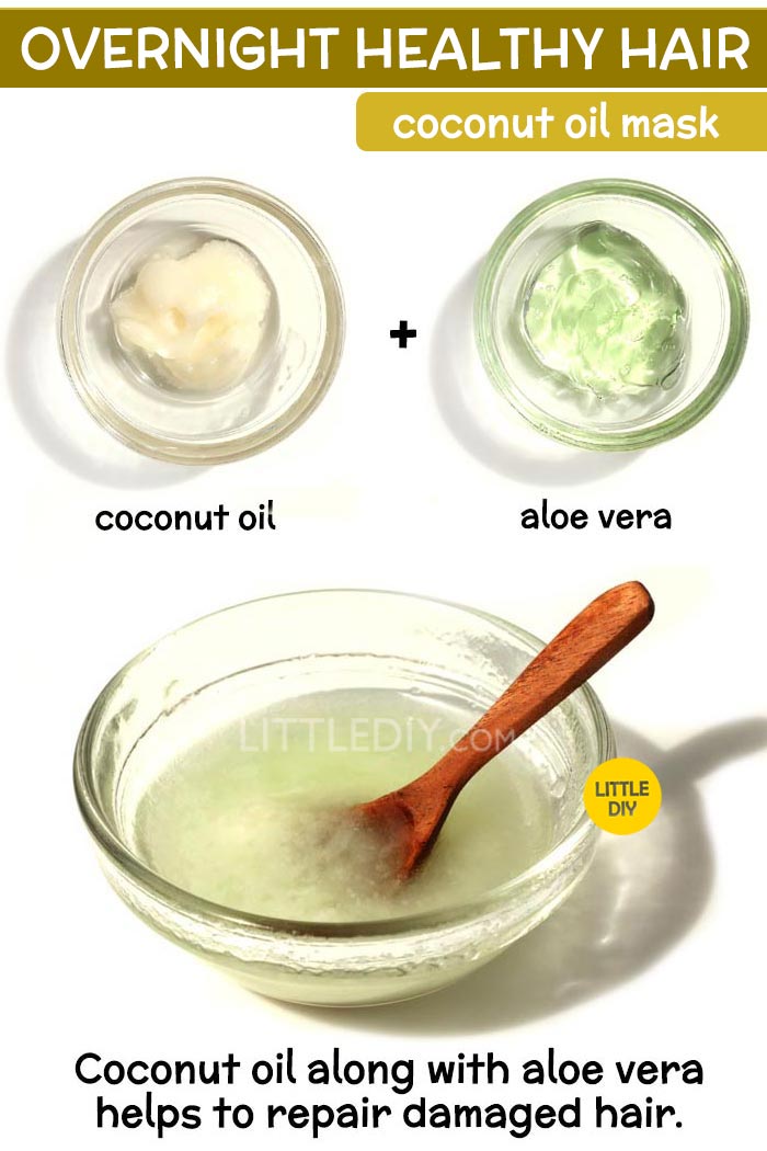 Overnight coconut oil hair mask for healthy hair -