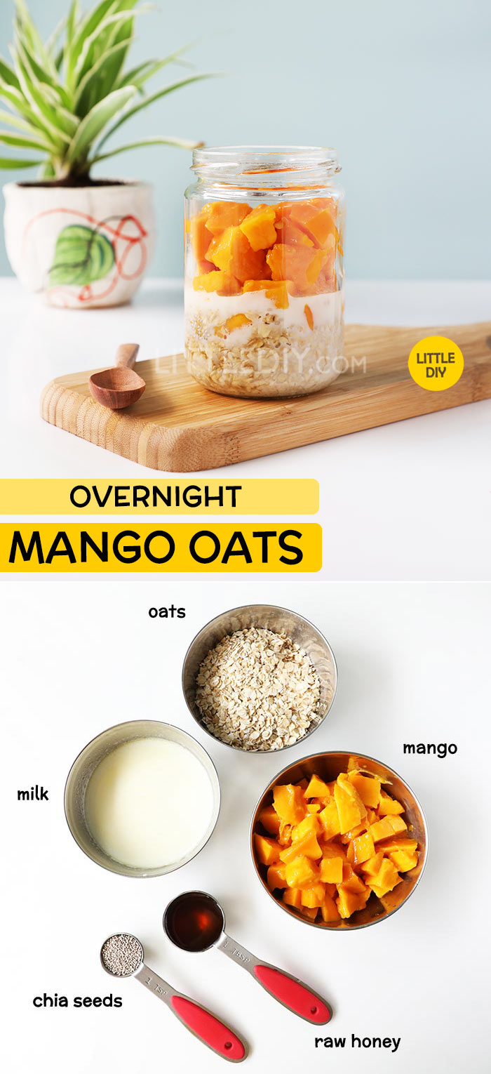 HEALTHY OVERNIGHT MANGO OATS RECIPE
