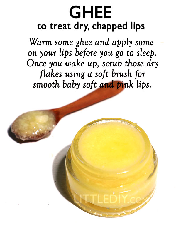 Ghee to treat dry, chapped lips overnight