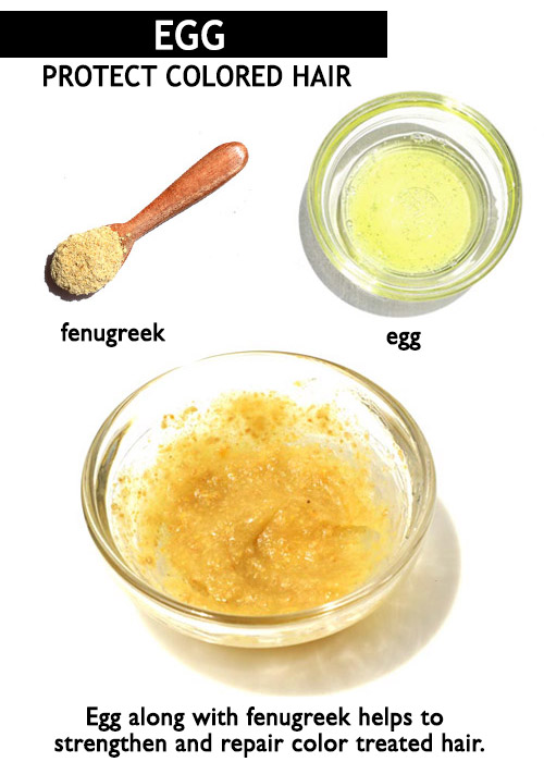 Egg for colored hair -