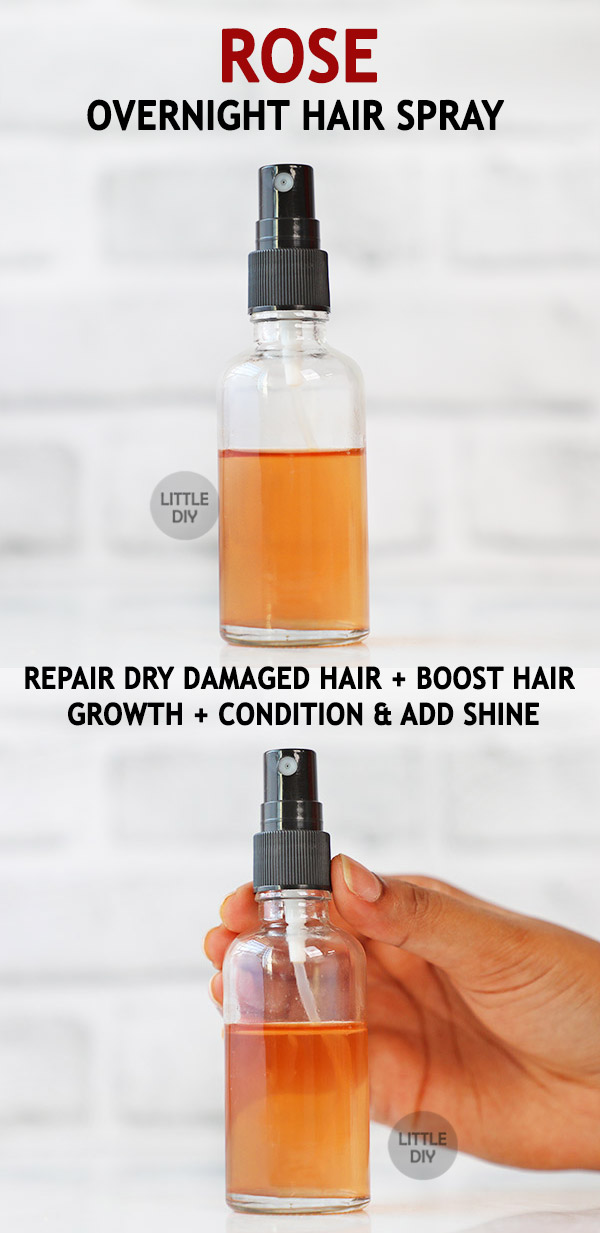 OVERNIGHT ROSE HAIR SPRAY for dry, frizzy hair
